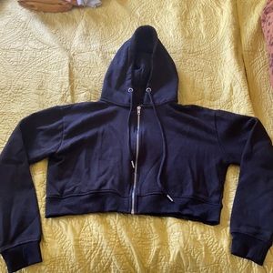 Cropped zip up hoodie